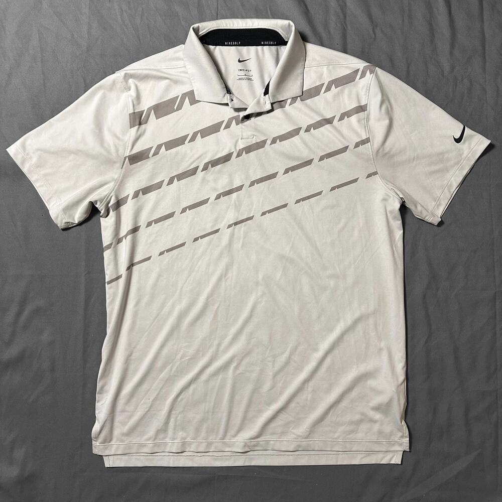 Nike Golf Dri-FIT Vapor Graphic Polo Mens Size L Gray Photon Dust Performance
